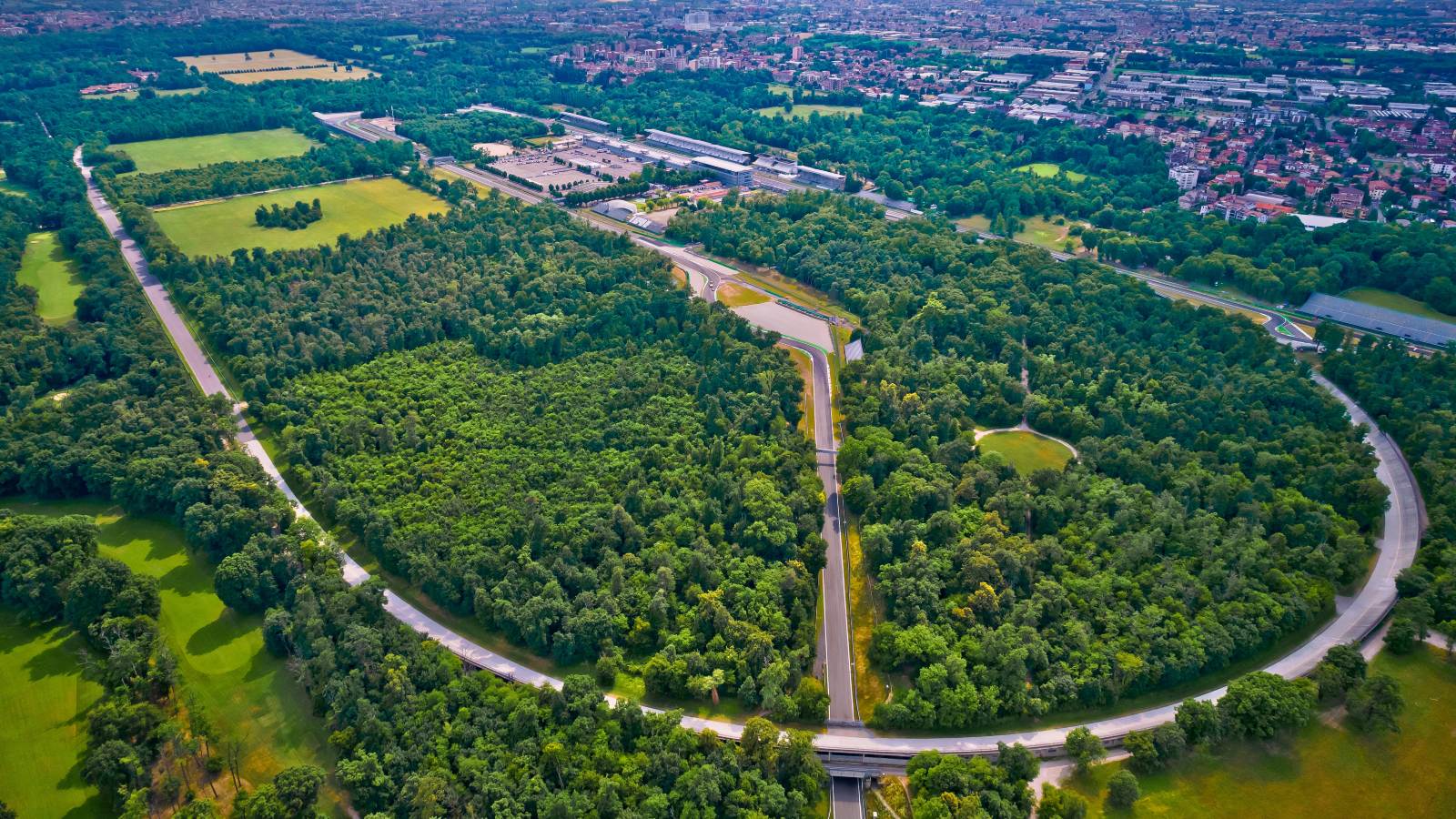 Monza race circut aerial view near Milano, Lombardy region of Italy