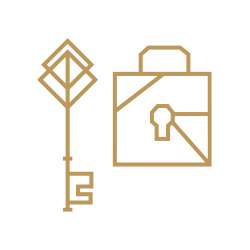 Key and padlock icon