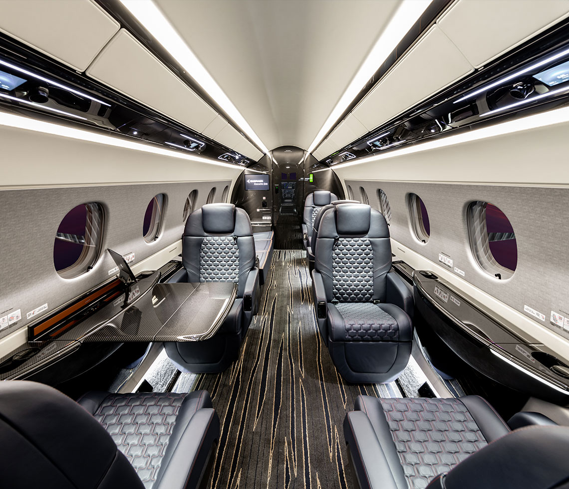 Embraer Praetor 600 private jet interior