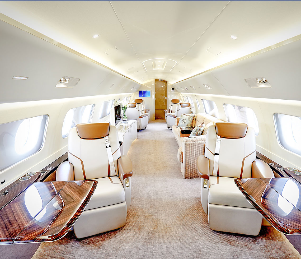 Embraer Lineage 1000 private jet interior