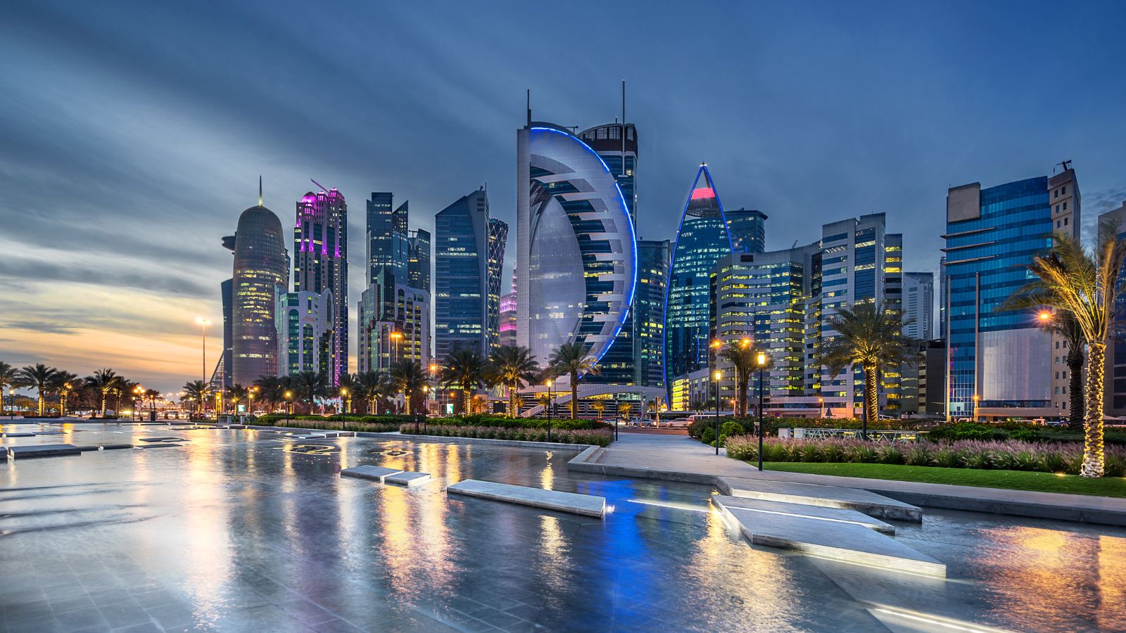 West Bay on the Corniche in Doha Qatar