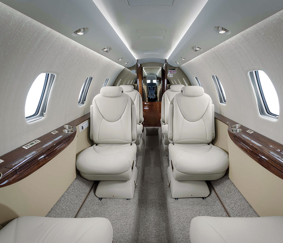 Cessna Citation XLS private jet interior