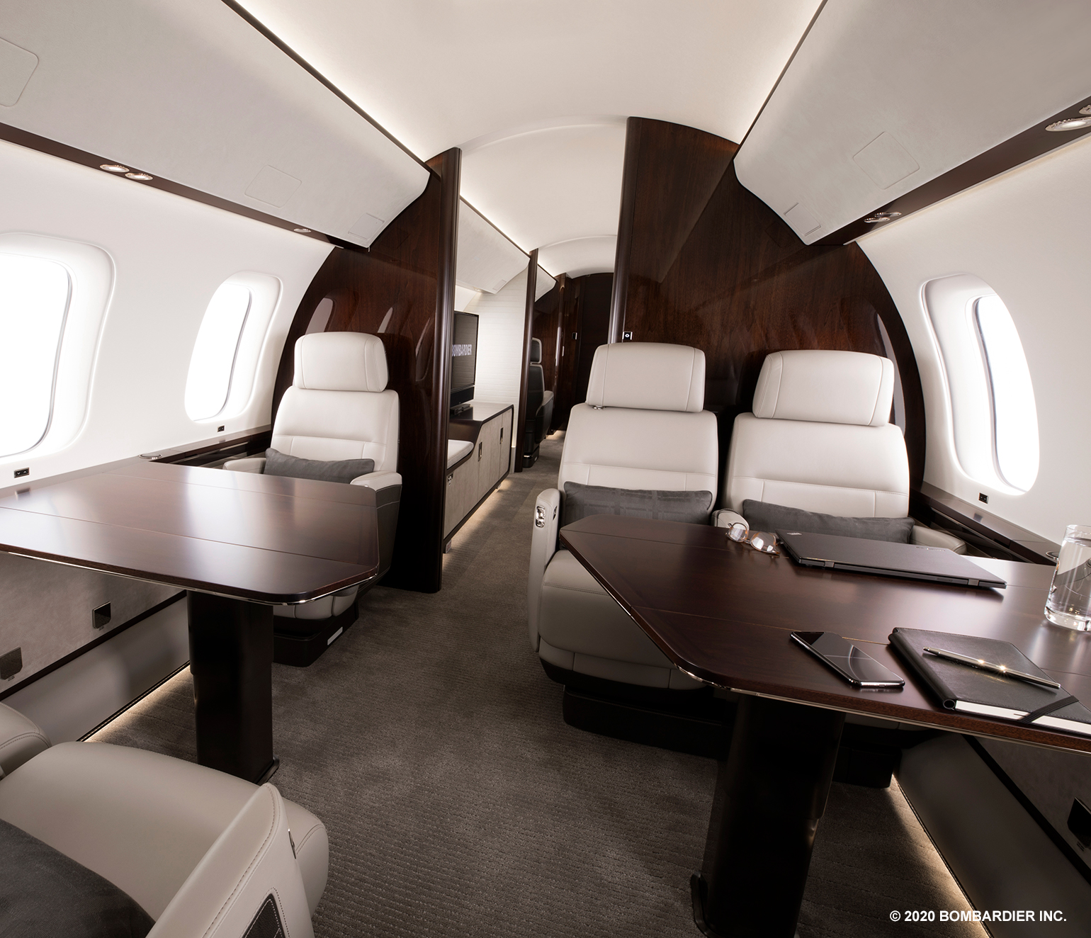 Bombardier Global 7500 private jet interior cabin space