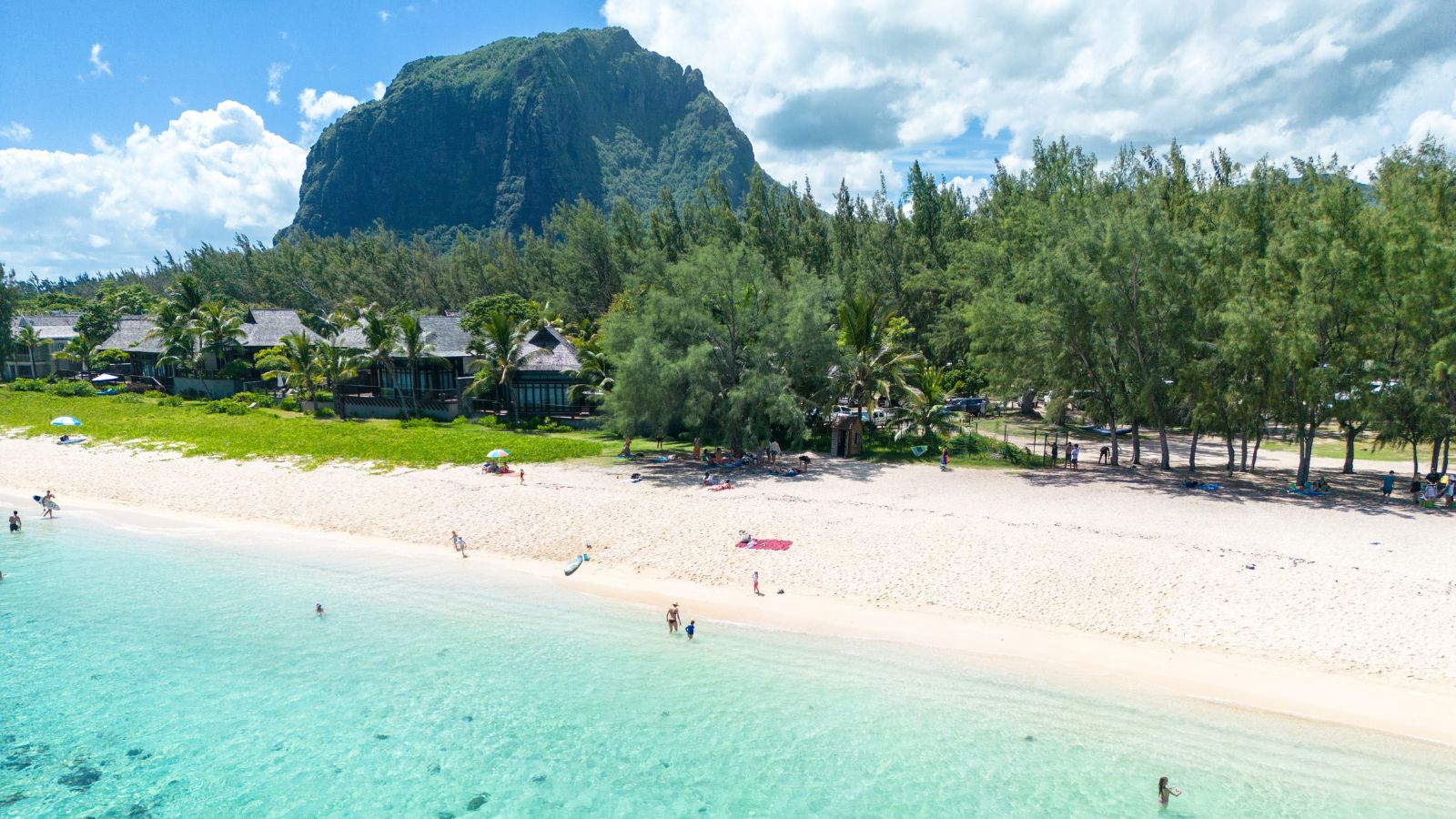 Incredible view of Le Morne mountain in Mauritius