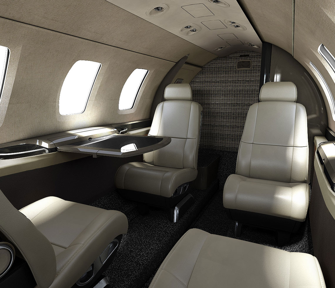 Citation M2 private jet interior