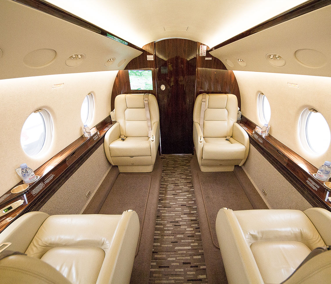 Gulfstream G200 private jet interior