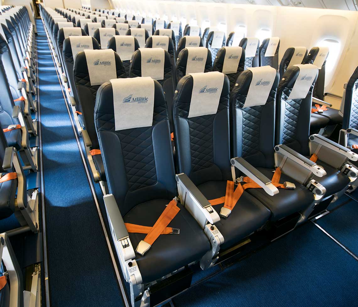 Boeing B767-300 private aircraft interior of large passenger plane for charter