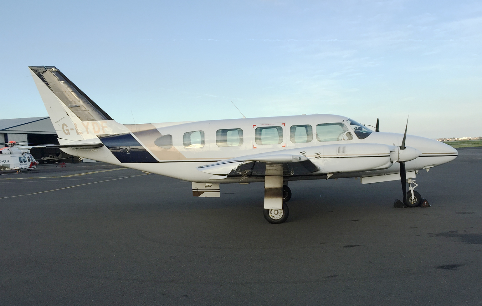 Piper Chieftain PA-31 cargo charter aircraft small freight plane on runway