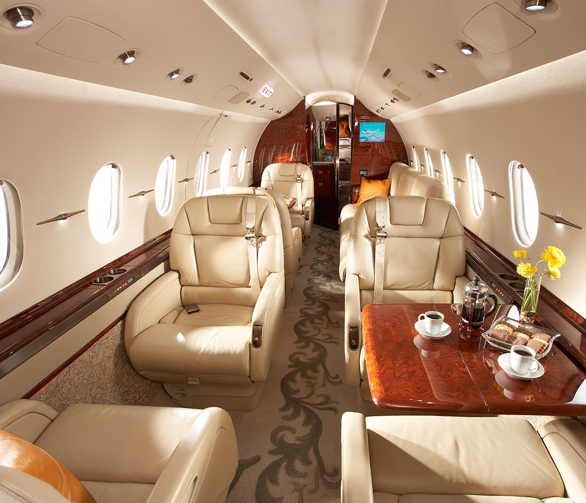 Hawker 4000 private jet interior decorated