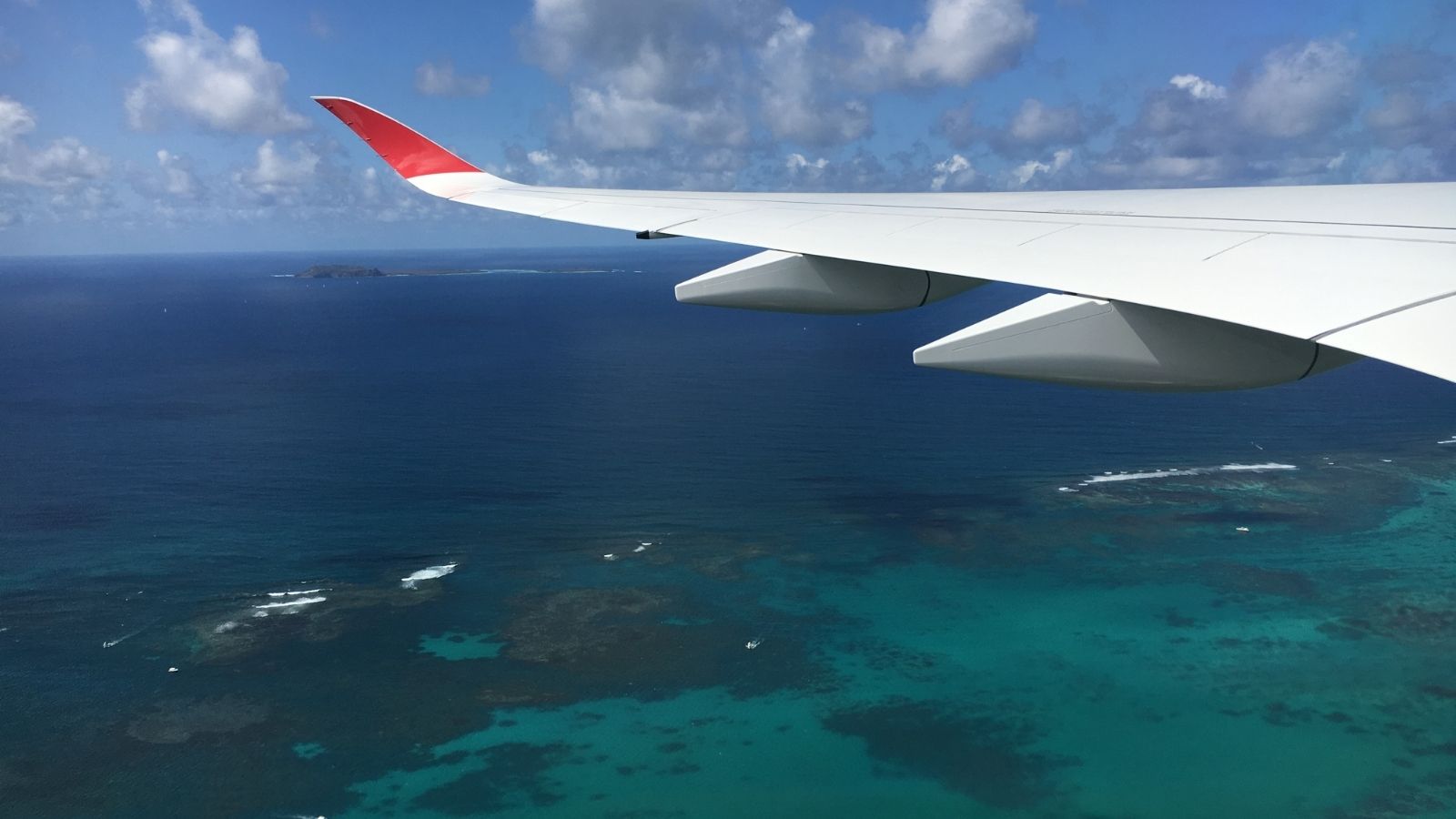 Aircraft landing in Mauritius island