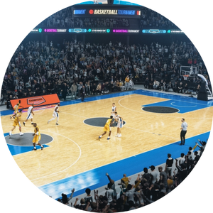 College basketball team travel